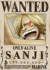 ONE PIECE WANTED:  Dead or Alive Poster: Sanji ( Official Licensed )