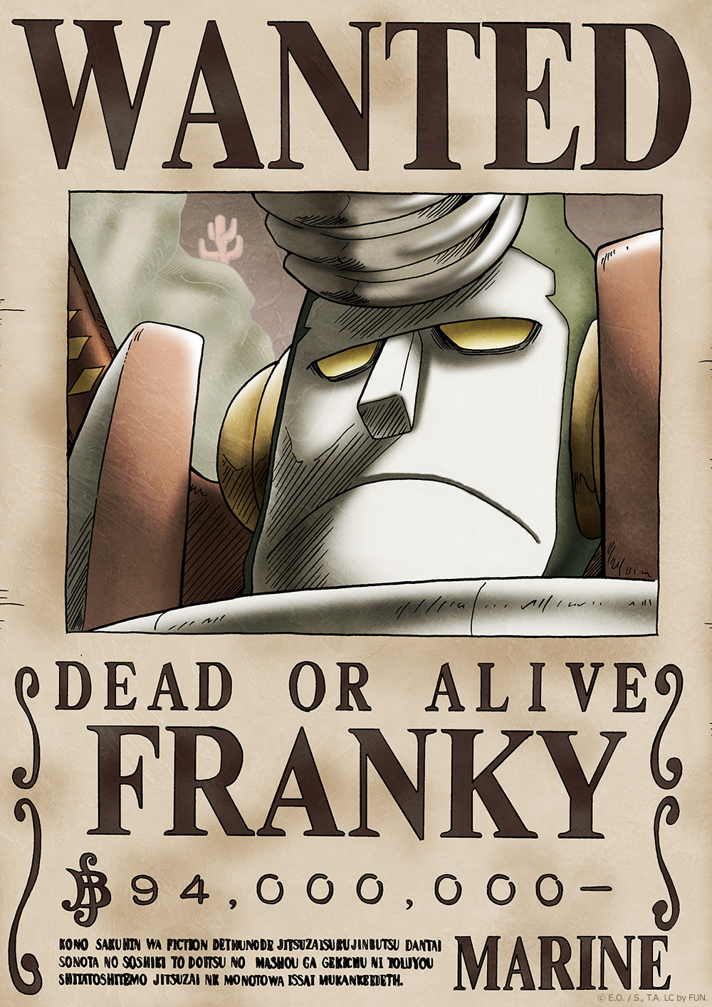 ONE PIECE WANTED: Dead or Alive Poster: Franky ( Official Licensed ) – THE  NERD CAVE