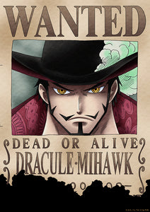 ONE PIECE WANTED: Dead or Alive Poster: Dracule-Mihawk ( Official Licensed )