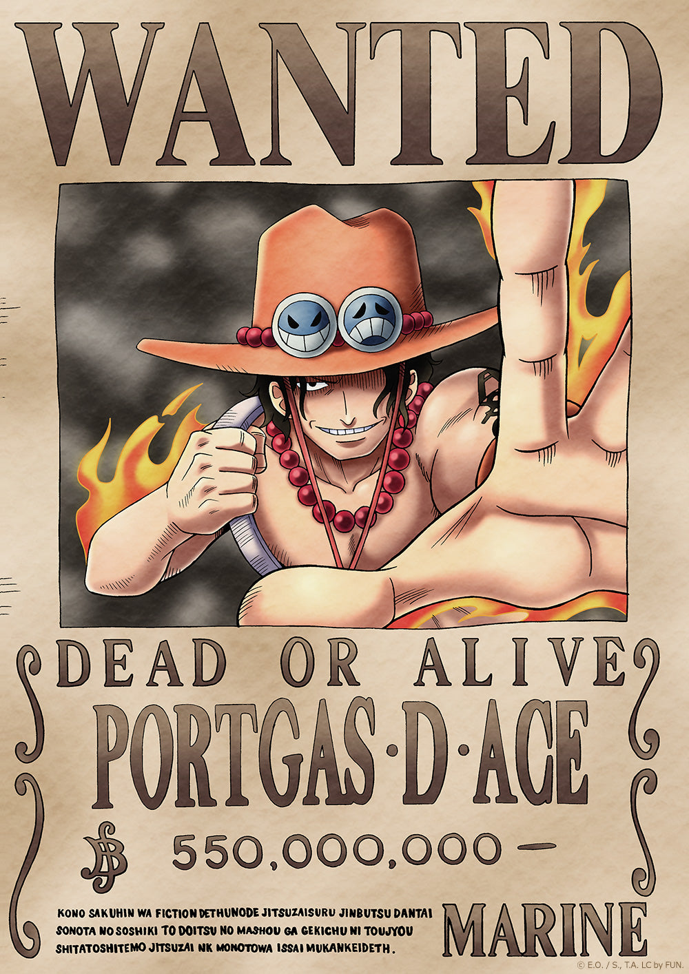 ONE PIECE WANTED:  Dead or Alive Poster: Portgas D. Ace ( Official Licensed )